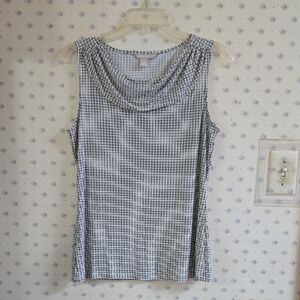 Banana Republic Black and White Fitted Sleeveless Tank Top